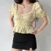 Áo croptop tay phồng cổ vuông