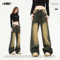 Quần jean nữ ống đứng wash nhẹ