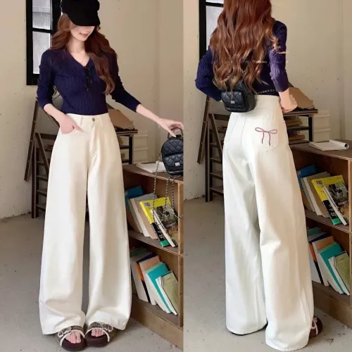 Quần kaki nữ ống rộng lưng cao